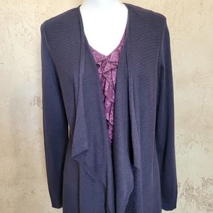 Lord & Taylor Lightweight Waterfall Front Cardigan